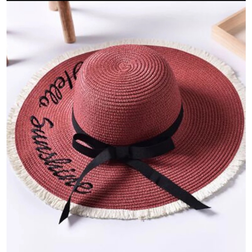 🧡IN STOCK🧡RED Embroidered SunHat